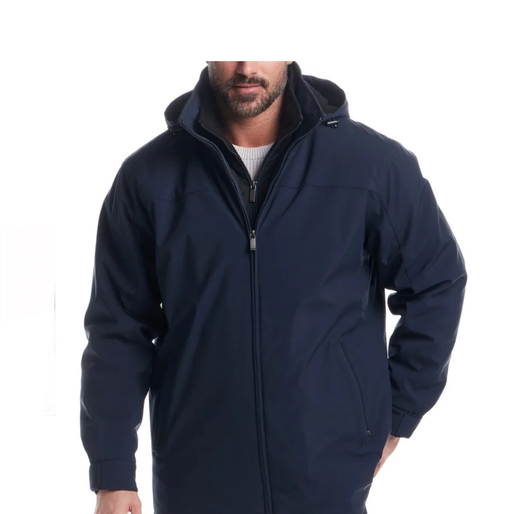 Weatherproof Men's Navy Hooded Jacket